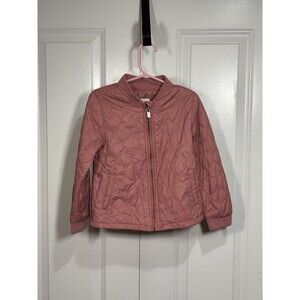 Old Navy Quilted Bomber Jacket Girl 5T Pink Lightweight Fall Toddler Outerwear